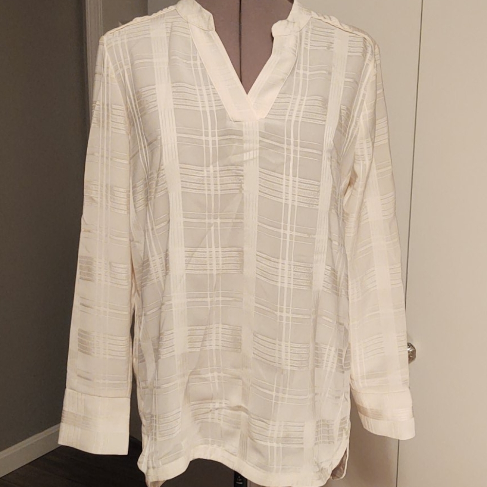 Banana Republic Factory Long Sleeve Ivory Blouse sz S